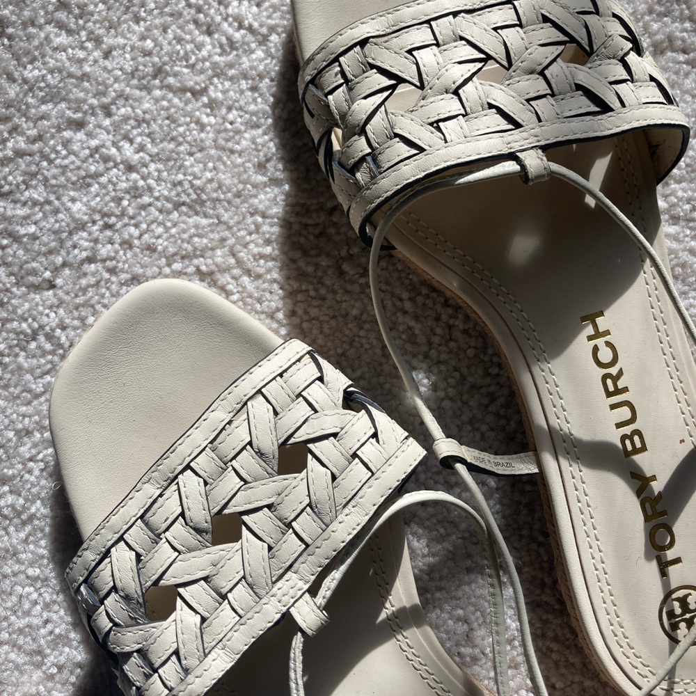 Tory Burch leather tie-up gladiator sandals